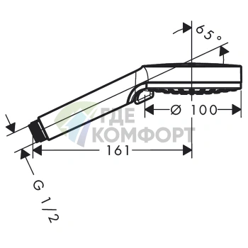 Ручной душ HG Crometta Vario d100 мм с функциями 2jet Rain и IntenseRain (белый/хром) (26330400) - фото 2