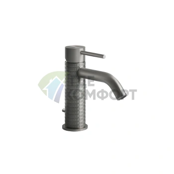 Смеситель для раковины GESSI 316 на одно отверстие с донным клапаном, излив 123 мм, цвет сталь щеточная (54201#239) - фото 1