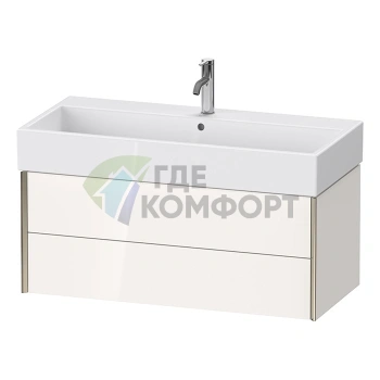 Подвесная тумба Duravit XViu с двумя ящиками, белый глянцевый/champagne matt (XV43370B122) - фото 1