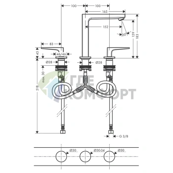 Смеситель для раковины Hansgrohe Metropol 160 с донным клапаном Push-open, хром (74515000) - фото 2