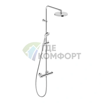 Душевая колонна Duravit B.2 с термостатом, верхним душем, штангой и лейкой (хром) (B24280008010) - фото 1