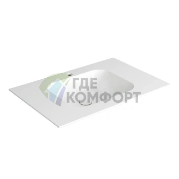 Раковина SIMAS WAVE 80x50 см белая для встраивания в столешницу - фото 1