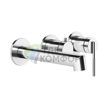 Gessi Ingranaggio: Встраиваемый смеситель на 2 выхода с переключателем и изливом в хроме (63542#031) - фото 1