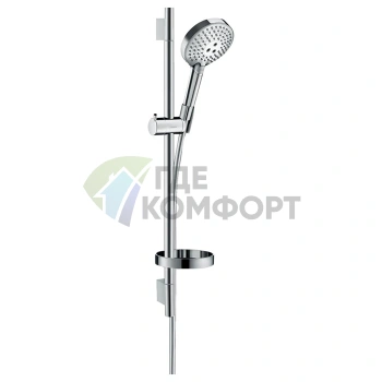 Душевой набор HG Raindance Select S: ручной душ с 3 режимами, штанга 90 см, EcoSmart, хром (27654000) - фото 1