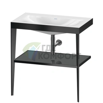 Консоль напольная Duravit XViu с раковиной и полкой, 850x800x480 мм, цвет Black Matt/Black High Gloss (XV4715NB240) - фото 1