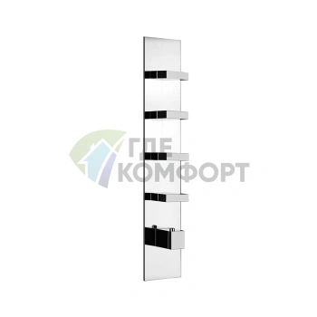 Gessi Rettangolo Встраиваемый хромированный термостат с 4 независимыми выходами (43028#031) - фото 1
