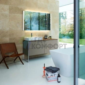 База для раковины Duravit XSquare 1400 мм с 4 выдвижными ящиками, фланелево-серый матовый (XS4923L9090) - фото 1