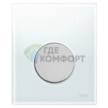 Кнопка смыва TECE Loop Urinal 9242659: белое стекло с матовым хромом - фото 1
