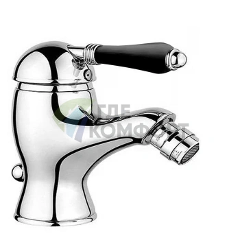 Смеситель для биде Nicolazzi Ceramica Nera с донным клапаном и черной керамической ручкой (3403CR76B) - фото 1