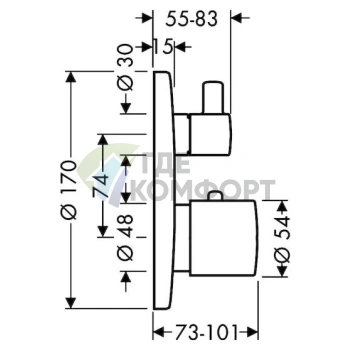 Термостат Hansgrohe Ecostat S 15701000 для ванны с душем - фото 2
