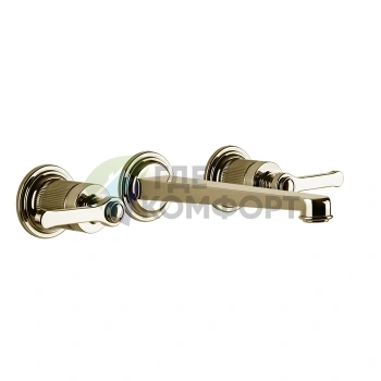 Настенный двухвентильный смеситель для раковины GESSI VENTI20, цвет Brass PVD (65091#710) - фото 1