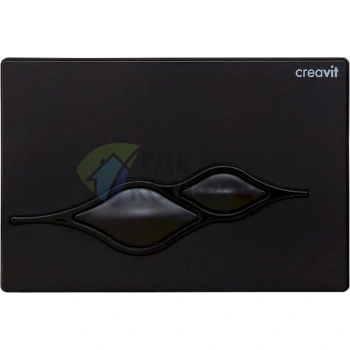 Стильная кнопка смыва Creavit Ufo GP1002.01 в матовом черном цвете