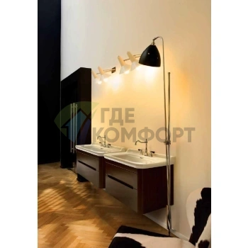 Керамическая раковина Kerasan Waldorf 80х55 см белая с 3 отверстиями под смеситель и хромированными заглушками (4141K1bi/cr*3) - фото 3