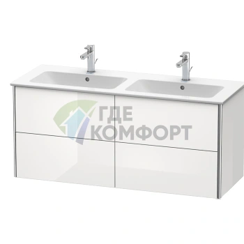 База под раковину Duravit XSquare 1280 мм с 4 выдвижными ящиками, белый глянец (233613) (XS417502222) - фото 1