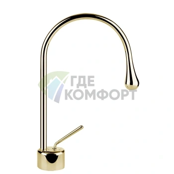 Смеситель для раковины Gessi Goccia Gold: однорычажный, на 1 отверстие, излив 174 мм (33601#080) - фото 1