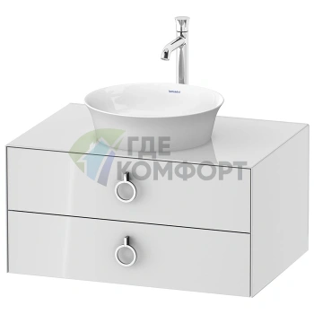 Подвесная тумбочка Duravit White Tulip с 2 ящиками, белая высокоглянцевая, 408x800x550 мм (WT499008585) - фото 1