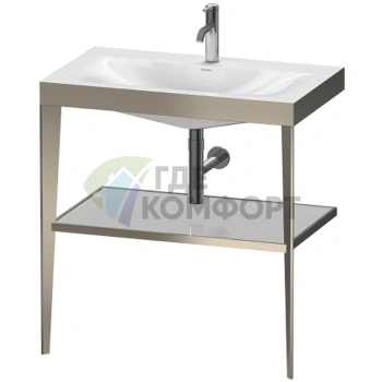 Консоль напольная Duravit XViu с раковиной и полкой, 850x800x480 мм, цвет шампань мат/хром (XV4715OB110) - фото 1