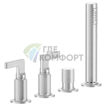 Смеситель для ванны GESSI INCISO с ручным душем и системой наполнения через слив-перелив, хром (58043#031) - фото 1