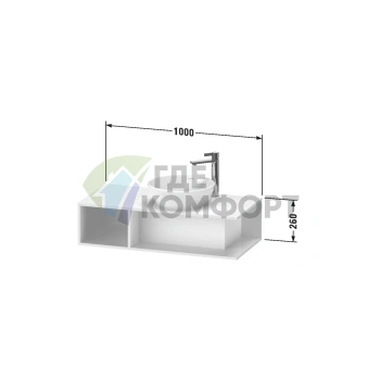 Подвесная тумба Duravit D-Neo Compact, Black Oak, 260x1000x480 мм (DE493901616) - фото 2