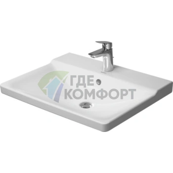 Раковина Uravit P3 Comforts 650x500 мм для мебели, белая, с тремя отверстиями под смеситель - фото 1