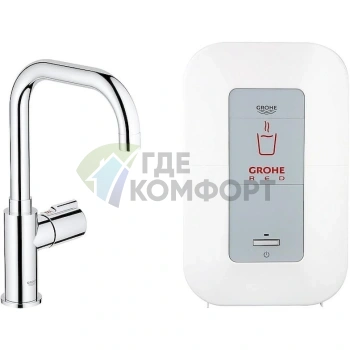 Смеситель Grohe Red Mono с беспроводным водонагревателем - фото 1