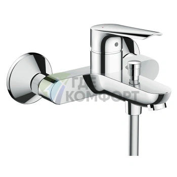Смеситель для ванны Hansgrohe Logis E настенный с переключателем на душ (71403000) - фото 1