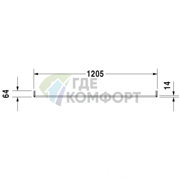 Полотенцедержатель Duravit Vero Square 1205 мм, хром (30341000) - фото 2