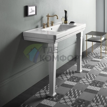 Раковина GSI Classic 105x54 см на ножках, белая - фото 1