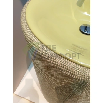 Раковина Bette Lux Oval Couture с текстильным подиумом — диаметр 550 мм, высота 900 мм, цвет болотный (B805-851) - фото 4