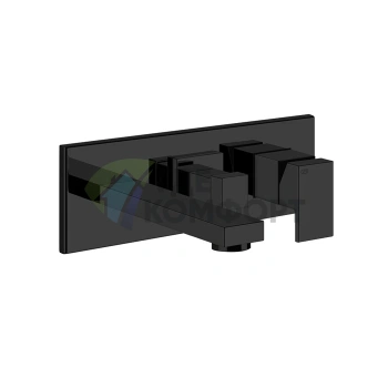 Встраиваемый смеситель Gessi Rettangolo с изливом и переключателем PULL, черный (44907#299) - фото 1