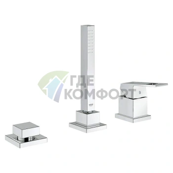 Смеситель Grohe Eurocube 19966000 для настенного монтажа на борт ванны - фото 1