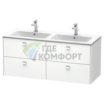 Подвесная тумба Duravit Brioso под раковину с 4 ящиками, белая матовая, 1290x479x553 мм (BR410601018) - фото 1