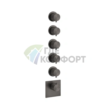 Термостатический смеситель GESSI на 5 источников, цвет Brushed Black Metal PVD (54510#707) - фото 1