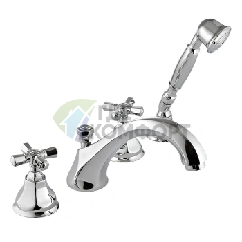 Смеситель для ванны Nicolazzi Teide Foure с ручным душем, 4 отверстия, хром (1904CR45) - фото 1