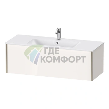Тумба подвесная Duravit XViu 400x1210x480 мм белая глянцевая/champagne matt с ящиком для раковины 233612 (XV40280B122) - фото 1