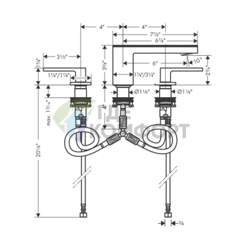 Смеситель для раковины AX MyEdition 70 см, 3 отверстия, хром (47052000) - фото 2
