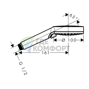 Ручной душ HG Vernis Blend 100 Vario 2jet Rain с функцией IntenseRain, хром (26270000) - фото 2