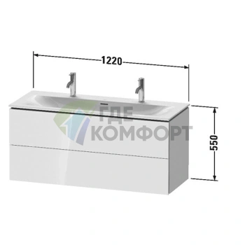 Раковина Duravit Viu с переливом и нажимным выпуском, 1030x490 мм, белая (2344120058) - фото 2