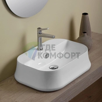 Раковина накладная SIMAS Sharp 60x42 см с отверстием под смеситель - фото 3
