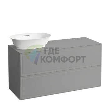Подвесная тумба Laufen New Classic 1180 мм, 2 ящика, серый цвет (4.0608.3.085.627.1) - фото 1