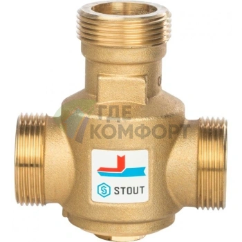 Stout термостатический клапан для твердотопливных котлов НР 1 1/4 55 C - фото 2