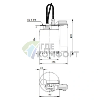 Дренажный насос Grundfos Unilift KP 350-AV1 - фото 4