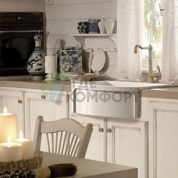 Кухонная раковина Kerasan Hannah Devon 600×530×220 мм без отверстия под смеситель, белая (544001) - фото 1
