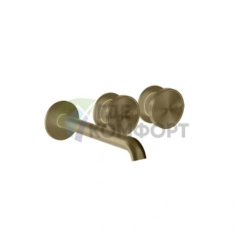 Смеситель для раковины GESSI Origini встраиваемый с изливом на 3 отверстия, цвет Finox Brushed Nickel (66090#149) - фото 1