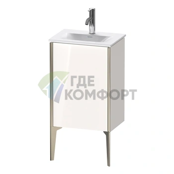 Подвесная тумба Duravit XViu 591x430x310 мм, белый глянцевый/champagne matt, для раковины 073345 (XV4068LB122) - фото 1