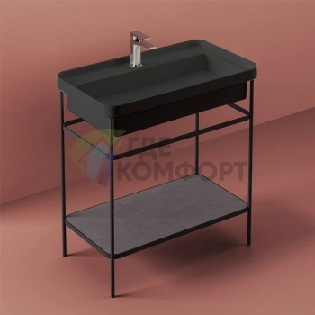 Artceram FUORI SCALA — напольная металлическая раковина 81 см, черный матовый (TFL035 17 00 *1) - фото 1