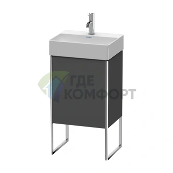 База под раковину Duravit XSquare с регулируемыми ножками и полкой, цвет графит матовый (XS4441R4949) - фото 1