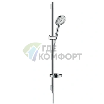 Душевой набор HG Raindance Select S: штанга 900 мм, ручной душ 120 мм, 3 функции (RainAir/WhirlAir/3jet Rain), мыльница, шланг, хром (26631000)
