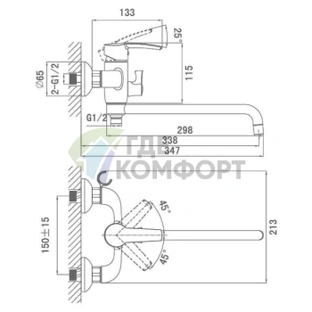 Универсальный смеситель D K Valerius Rhein DA1363301 для кухни - фото 2