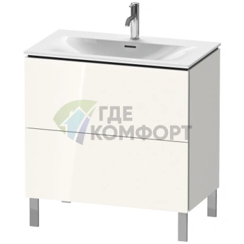 Тумба напольная Duravit L-Cube под раковину, 2 ящика, 704×820×481 мм, цвет White High Gloss (LC659702222) - фото 1